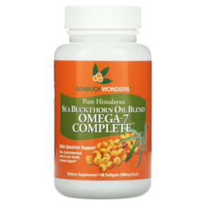 SeaBuckWonders Omega-7 Complete Sea Buckthorn Oil Blend 500 mg 60 Softgels 674756780112