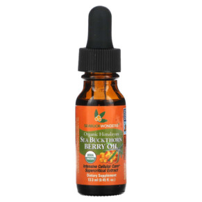 SeaBuckWonders Organic Himalayan Sea Buckthorn Berry Oil 0.45 fl oz (13.3 ml) 674756780082