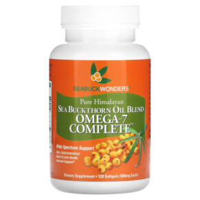 SeaBuckWonders Sea Buckthorn Oil Blend Omega-7 Complete 500 mg 120 Softgels 674756780037