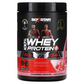 Six Star Elite Series 100% Whey Protein Plus Strawberry Smoothie 1.8 lbs (816 g) 631656716733