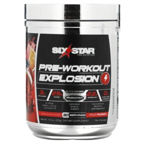 Six Star Pre-Workout Explosion Fruit Punch 7.41 oz (210 g) 631656716825
