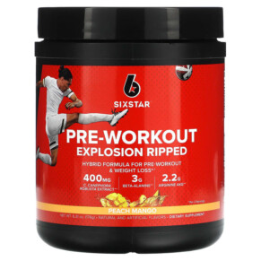 Six Star Pre-Workout Explosion Ripped Peach Mango 6.21 oz (176 g) 631656712339