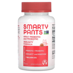 SmartyPants Adult Prebiotic and Probiotic Strawberry Creme 7 Billion CFU 60 Gummies 817053023012