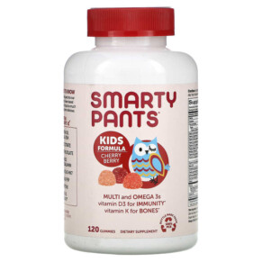 SmartyPants Kids Formula Multi and Omega 3s Cherry Berry 120 Gummies 817053020561