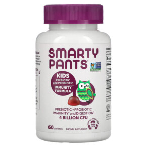 SmartyPants Kids Prebiotic and Probiotic Immunity Formula Grape 2 Billion CFU 60 Gummies 817053020011