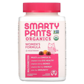SmartyPants Organics Women's Complete Raspberries Lemon Lime and Grape 120 Vegetarian Gummies 817053020813