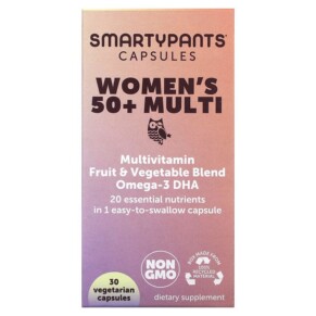 SmartyPants Women's 50+ Multi 30 Vegetarian Capsules 817053023203