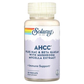 Solaray AHCC Plus NAC & Beta Glucan With Mushroom Mycelia Extract 30 Vegecaps 076280749748