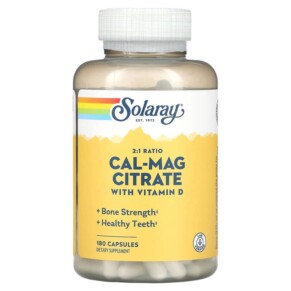 Solaray Cal-Mag Citrate with Vitamin D-3 2:1 Ratio 180 Capsules 076280884500