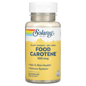 Solaray Food Carotene 500 mcg 30 Capsules 076280041132