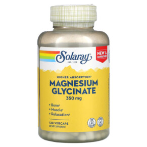 Solaray High Absorption Magnesium Glycinate 350 mg 120 VegCaps 076280549010