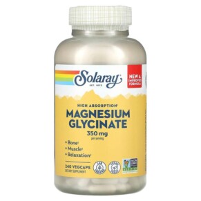 Solaray Higher Absorption Magnesium Glycinate 350 mg 240 VegCaps 076280895049