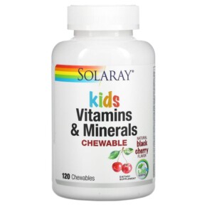 Solaray Kids Vitamins & Minerals Chewable Natural Black Cherry 120 Chewables 076280047974
