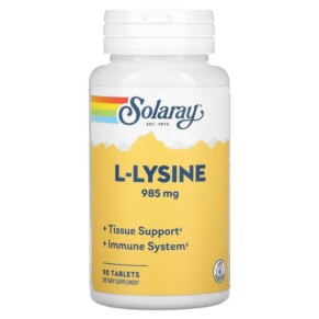 Solaray L-Lysine 333 mg 90 Tablets 076280048605