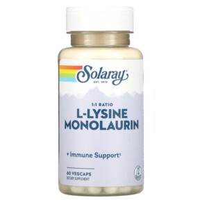 Solaray L-Lysine Monolaurin 1:1 Ratio 60 VegCaps 076280352818