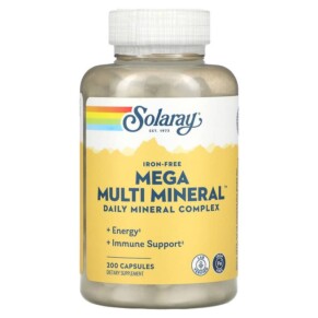 Solaray Mega Multi Mineral Iron Free 200 Capsules 076280045147