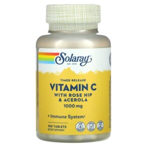 Solaray Timed Release Vitamin C with Rose Hip & Acerola 1.000 mg 100 Tablets 076280044539
