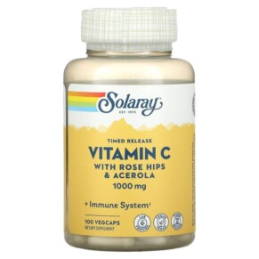 Solaray Timed Release Vitamin C with Rose Hips & Acerola 1.000 mg 100 VegCaps 076280044508