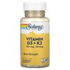 Solaray Vitamin D3 + K2 60 VegCaps 076280385847