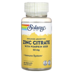 Solaray Zinc Citrate with Pumpkin Seed 50 mg 60 VegCaps 076280471021