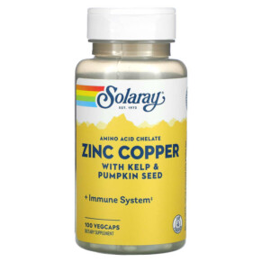 Solaray Zinc Copper with Kelp & Pumpkin Seed 100 VegCaps 076280471052