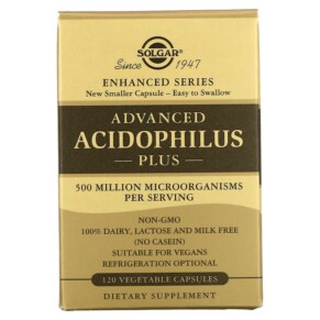 Solgar Advanced Acidophilus Plus 120 Vegetable Capsules 033984000254