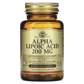 Solgar Alpha Lipoic Acid 200 mg 50 Vegetable Capsules 033984000582