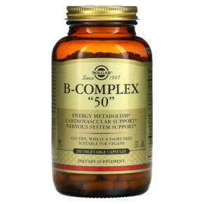 Solgar B-Complex "50" 250 Vegetable Capsules 033984011229