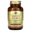 Solgar Biotin 1.000 mcg 250 Vegetable Capsules 033984003125