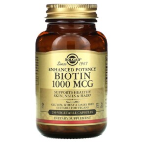 Solgar Biotin 1.000 mcg 250 Vegetable Capsules 033984003125