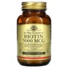 Solgar Biotin 5.000 mcg 50 Vegetable Capsules 033984003132