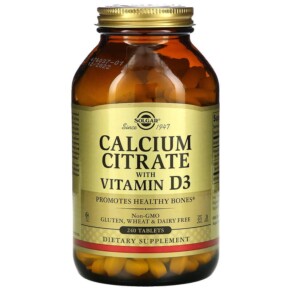 Solgar Calcium Citrate with Vitamin D3 240 Tablets 033984004320