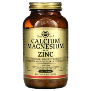 Solgar Calcium Magnesium Plus Zinc 250 Tablets 033984005211