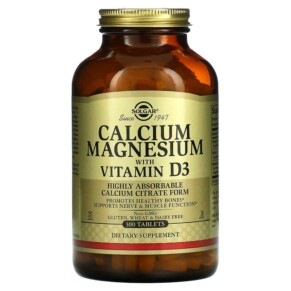 Solgar Calcium Magnesium with Vitamin D3 300 Tablets 033984005198