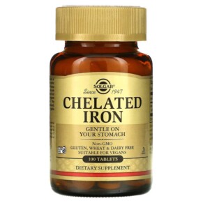 Solgar Chelated Iron 100 Tablets 033984006805