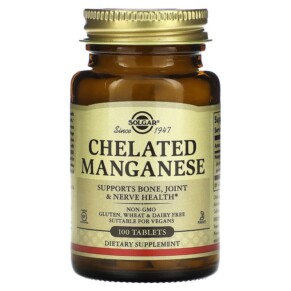 Solgar Chelated Manganese 100 Tablets 033984007208