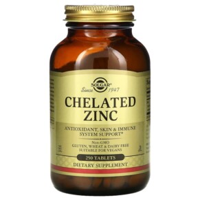 Solgar Chelated Zinc 250 Tablets 033984008014