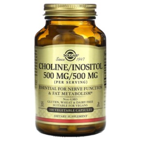 Solgar Choline/Inositol 250 mg 100 Vegetable Capsules 033984008502