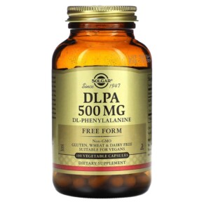 Solgar DLPA DL-Phenylalanine Free Form 500 mg 100 Vegetable Capsules 033984010116