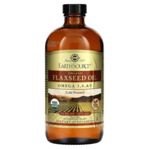 Solgar Earth Source Organic Flaxseed Oil 16 fl oz (473 ml) 033984011328