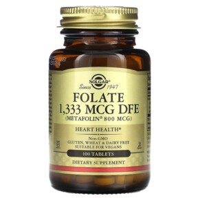 Solgar Folate 1.333 mcg DFE 100 Tablets 033984019454