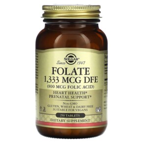 Solgar Folate 1.333 mcg DFE 250 Tablets 033984011014