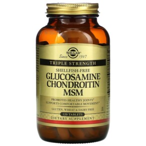 Solgar Glucosamine Chondroitin MSM Triple Strength 120 Tablets 033984013193