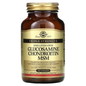 Solgar Glucosamine Chondroitin MSM Triple Strength 60 Tablets 033984013186