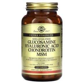 Solgar Glucosamine Hyaluronic Acid Chondroitin MSM 120 Tablets 033984013179