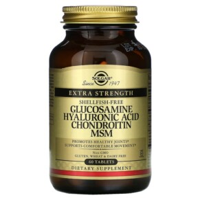 Solgar Glucosamine Hyaluronic Acid Chondroitin MSM 60 Tablets 033984013162
