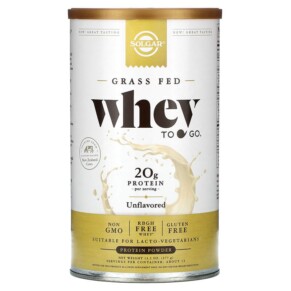 Solgar Grass Fed Whey To Go Protein Powder Unflavored 13.2 oz (377 g) 033984300934