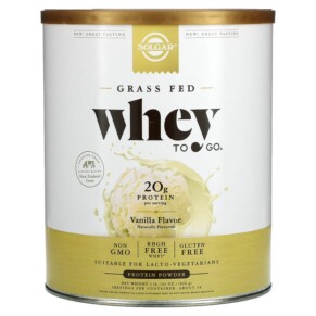 Solgar Grass Fed Whey To Go Protein Powder Vanilla 2 lb (936 g) 033984036680