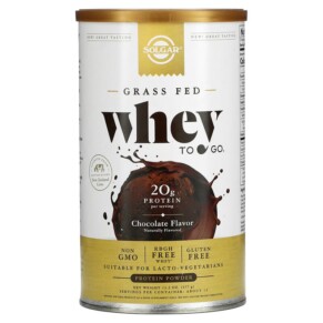 Solgar Grass Fed Whey To Go Whey Protein Powder Chocolate 13.2 oz (377 g) 033984036727