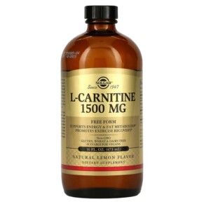 Solgar L-Carnitine Natural Lemon 1.500 mg 16 fl oz (473 ml) 033984307216